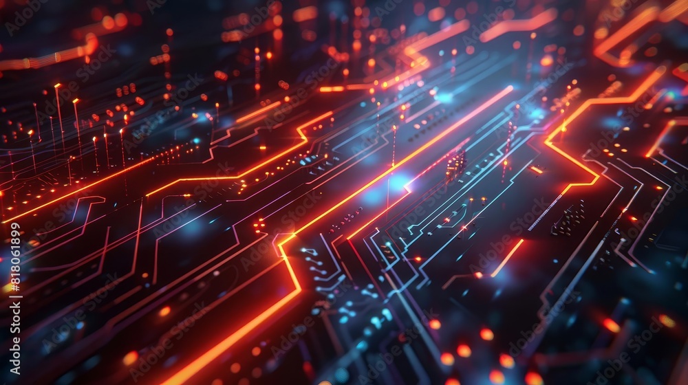 futuristic digital background with glowing circuits and lines abstract technology and connectivity concept 3d illustration futuristic digital background with glowing circuits and lines abstract technology and connectivity concept 3d illustration