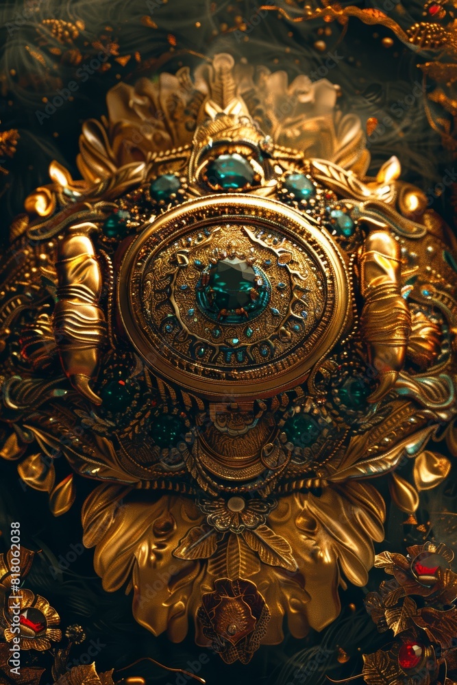 Fototapeta premium Luxurious Golden Boxing Belt Artwork for Elegant Mobile Wallpaper