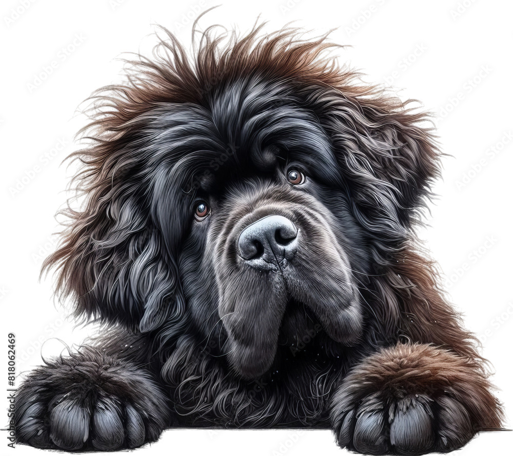 Fototapeta premium Newfoundland Dog: Majestic and Affectionate Canine Art