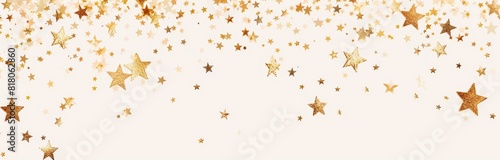 Flat Vector Illustration of Golden Stars Falling on White Background. Simple and Detailed Design with Intricate Details and Professional Color Grading.
