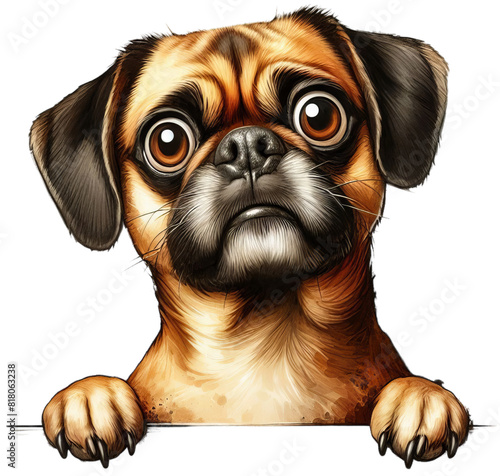 Playful Pug Bringing Joy: Adorable and Endearing Dog Art