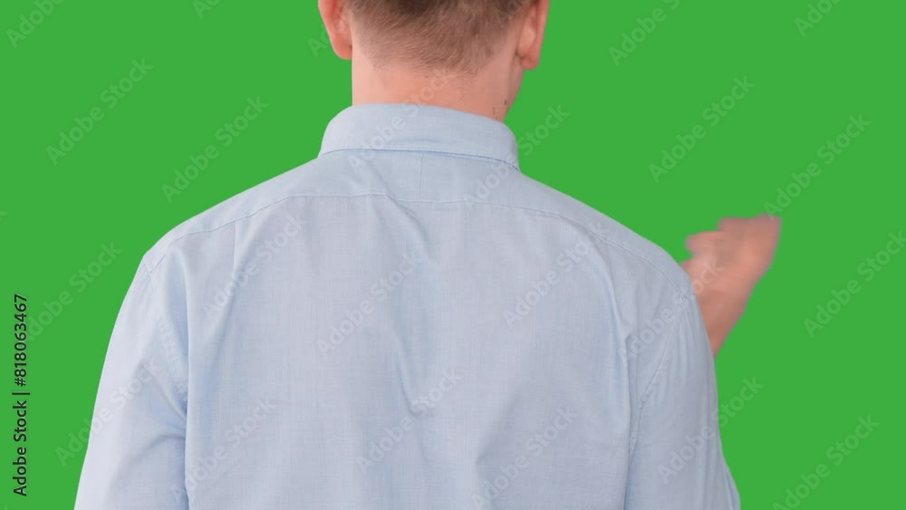 Young Caucasian Man Isolated on Green Screen Background Young Caucasian Man Isolated on Green Screen Background