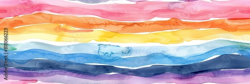abstract minimalist colorful brush watercolor thin small stripes with small waves wallpaper design