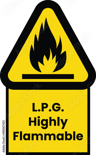 LGP high flammable gas icon vector