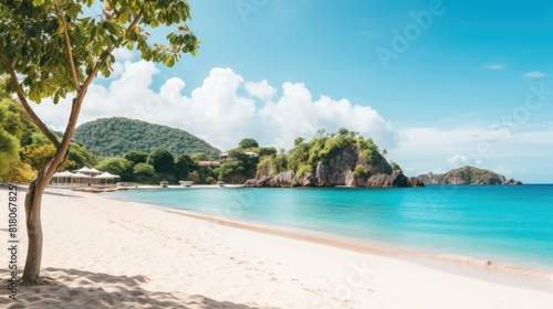 Sun-kissed beach with turquoise waters