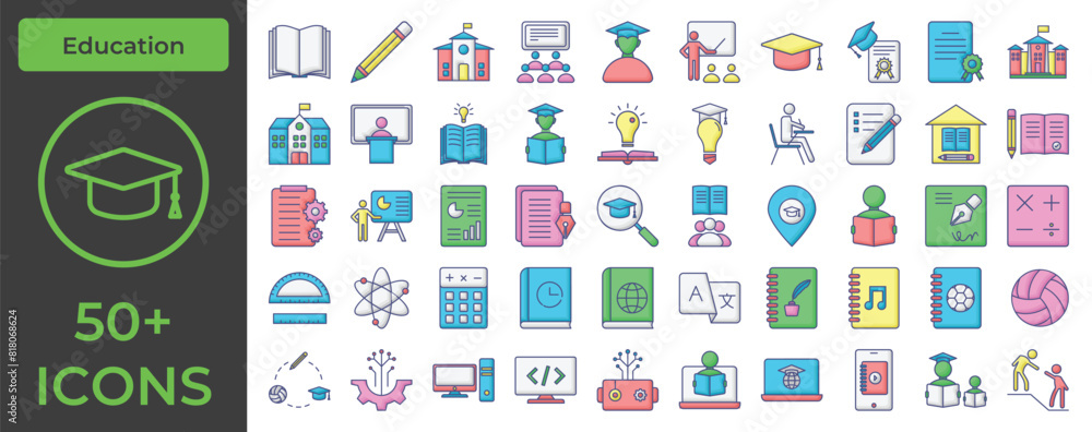 Versatile Academic Icons: Perfect for Educators, Students, and Content Creators Versatile Academic Icons: Perfect for Educators, Students, and Content Creators