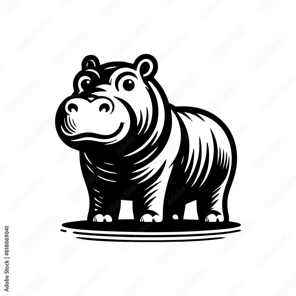 Fototapeta premium Hippo logo design. hippopotamus logo sign isolated vector illustration
