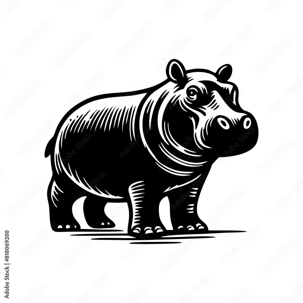 Hippo logo design. hippopotamus logo sign isolated vector illustration Hippo logo design. hippopotamus logo sign isolated vector illustration