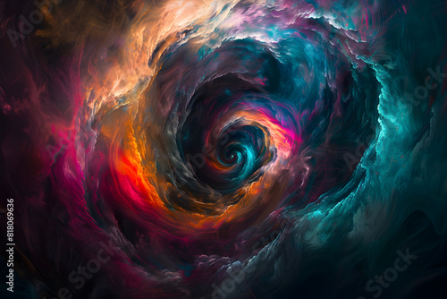 Psychedelic Swirl of Colors - Conceptual Representation of Ecstasy Drug Effects photo