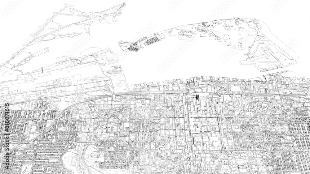 3D illustration of city and urban in Toronto Canada 3D illustration of city and urban in Toronto Canada