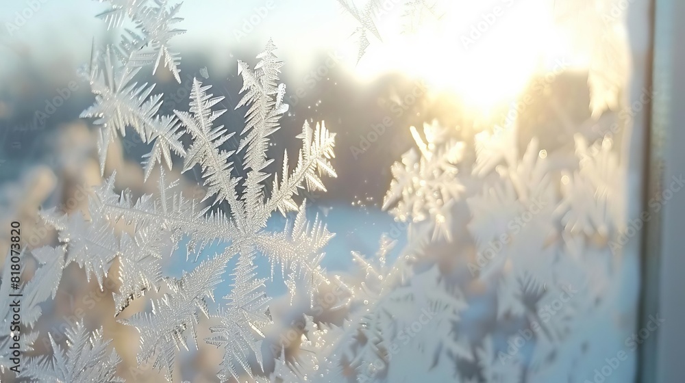 intricate frosty patterns etched on a winter window a natural work of art