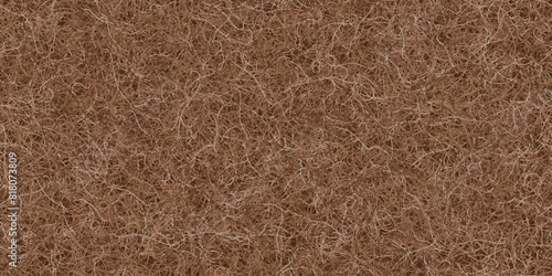 Coconut coir fiber seamless pattern. Rough twisted carpet. Natural biodegradable children mattress. Grunge hairy texture. Fibrous surface