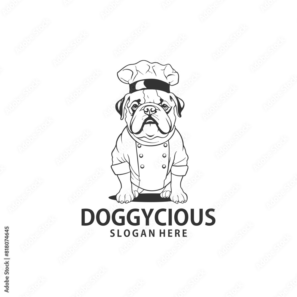 Doggie chef logo vector illustration Doggie chef logo vector illustration