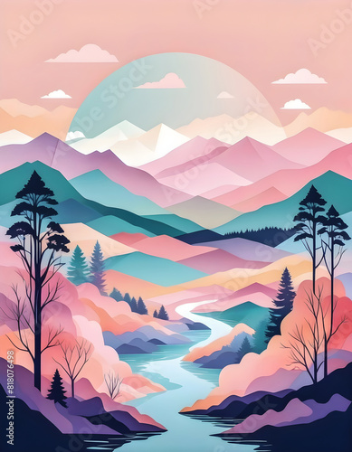 Paper Art - Landscape - Mountains