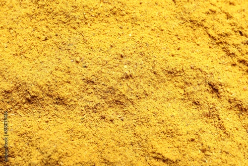 Cuadro en lienzo Dry curry powder as background, top view
