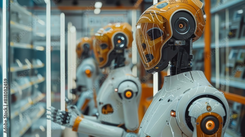 Smart factory tour in Industry 4.0, showcasing robotics and automated systems Smart factory tour in Industry 4.0, showcasing robotics and automated systems