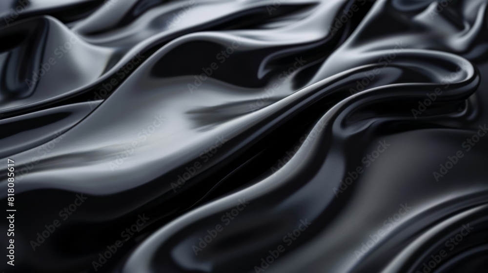 Fototapeta premium A black fabric with a shiny surface