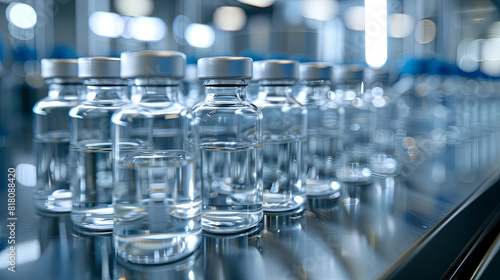 Glass vials for liquid samples, used as laboratory equipment for dispensing fluids
