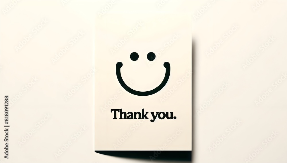 Minimalist Thank You Card with Smiley Face Minimalist Thank You Card with Smiley Face