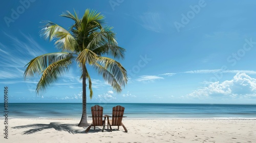 Fototapeta Naklejka Na Ścianę i Meble -  A clean realistic palm tree UHD wallpaper