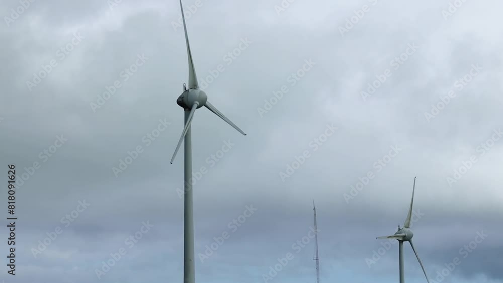 Wind mills on the hill in Azores islands Portugal Wind mills on the hill in Azores islands Portugal