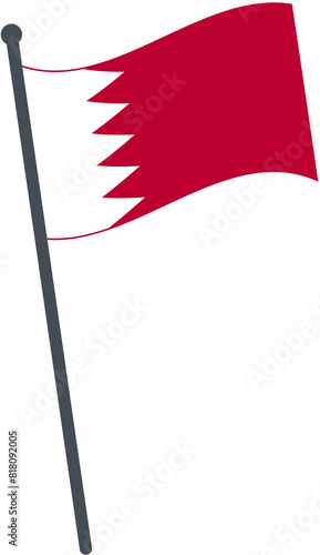 bahrain flag waving on pole. national flag pole transparent.