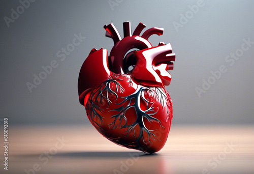 Human heart with 3d rendering 3d illustration
