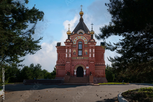 View of the Alexander Nevsky Church in the historical district of Mikhali on a sunny summer day, Suzdal, Vladimir region, Russia photo