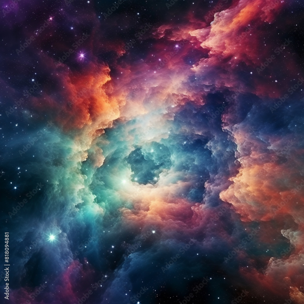 Abstract and Colorful space galaxy cloud nebula background wallpaper generative AI Abstract and Colorful space galaxy cloud nebula background wallpaper generative AI