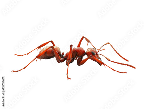 photograph of ant die in the prone position due to exposure to toxins , Danger from beasts Carrying germs to humans, on isolate white background photo