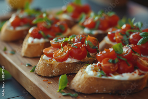 tomato bruschetta with parsley and oil