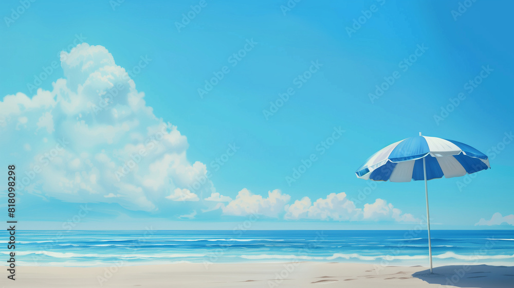 Sea Beach Parasol Background