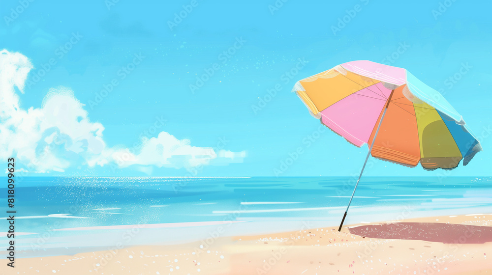 Sea Rainbow Beach Parasol Background Sea Rainbow Beach Parasol Background