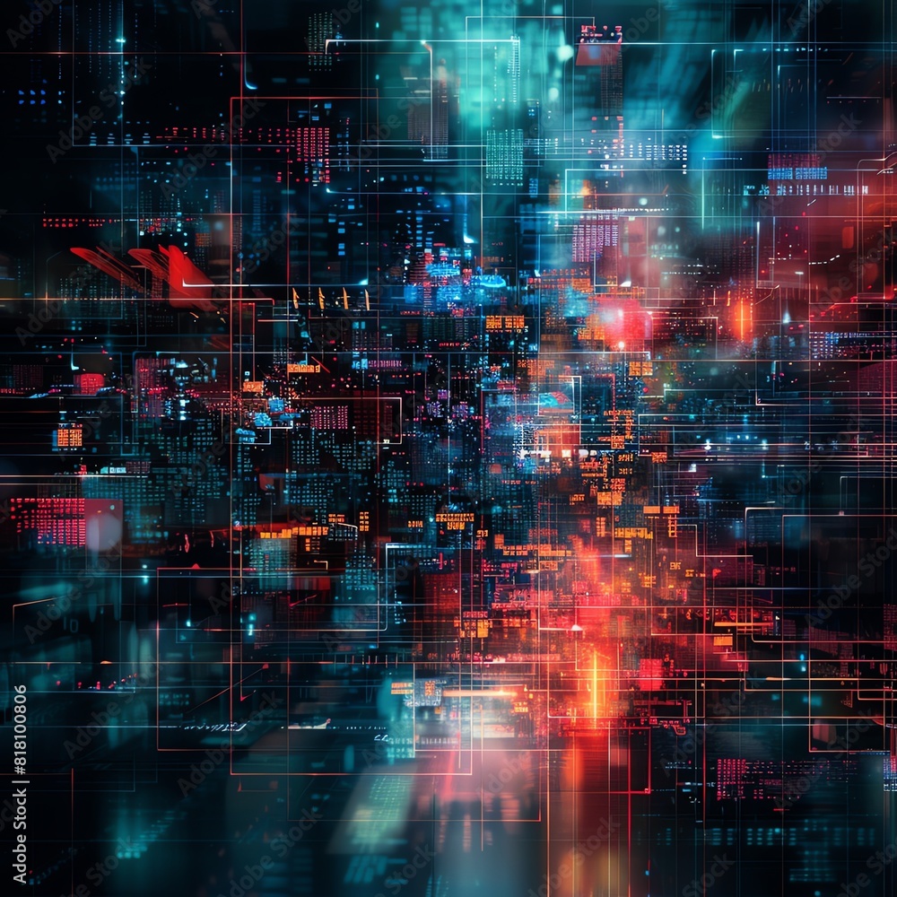 The image is an abstract painting that is full of vibrant colors and energy The image is an abstract painting that is full of vibrant colors and energy