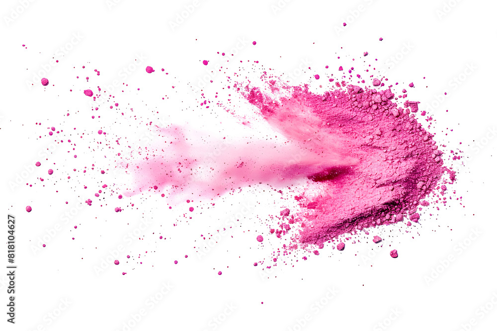 Pink soil splash isolated on white Pink soil splash isolated on white