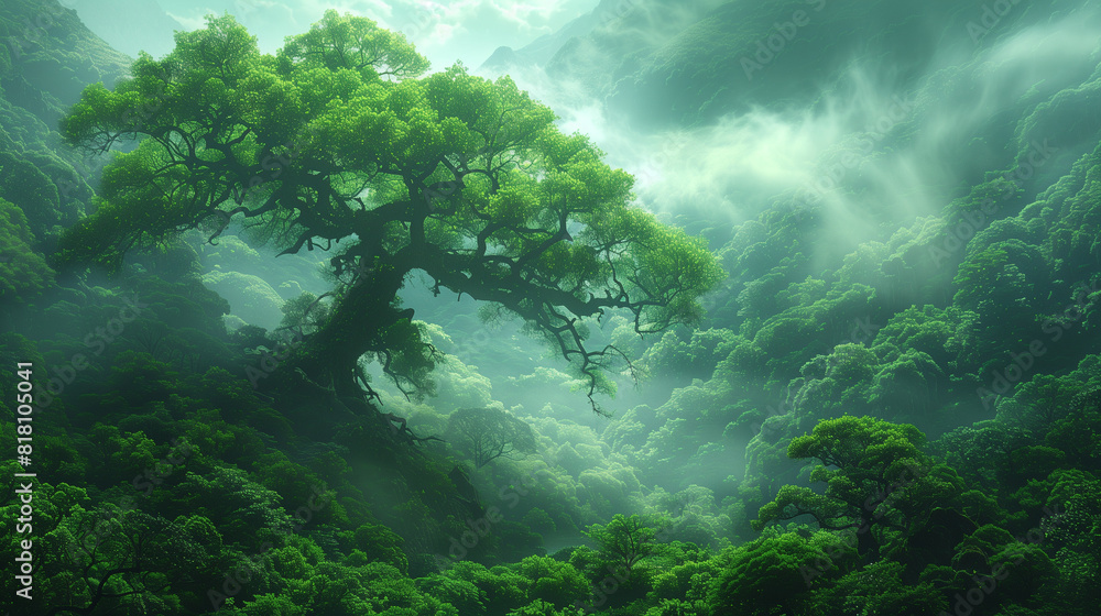 霧の深い森 霧の深い森