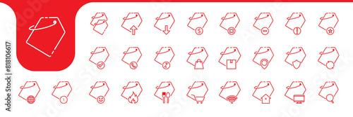 discount label line simple icon set collection vector design