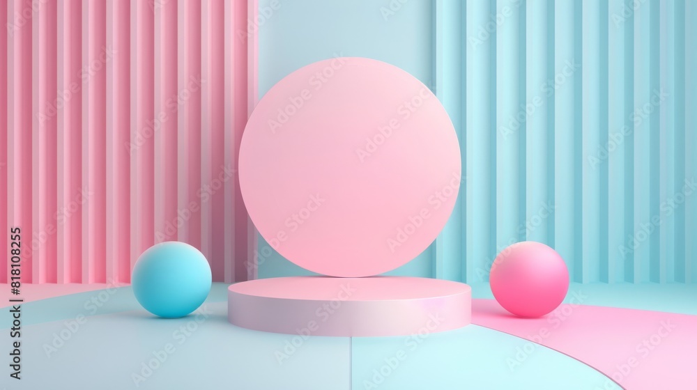 A colorful background with a pink square in the middle