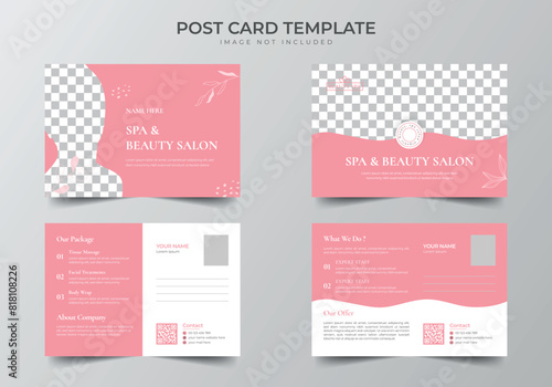 Spa Beauty Salon PostCard Set Template