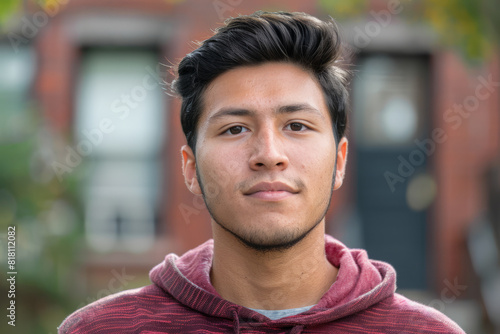 A Generation Z male of Hispanic descent, harnessing the power of storytelling and digital media to elevate marginalized voices and amplify underrepresented narratives, his multimedia projects and photo