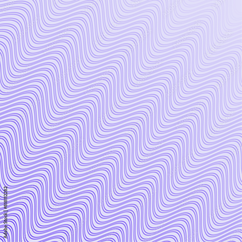Naklejka premium Abstract background with waves. Vector banner with lines. Background for music album, poster, card, advertisement. Geometric element for design isolated on purple. Purple gradient