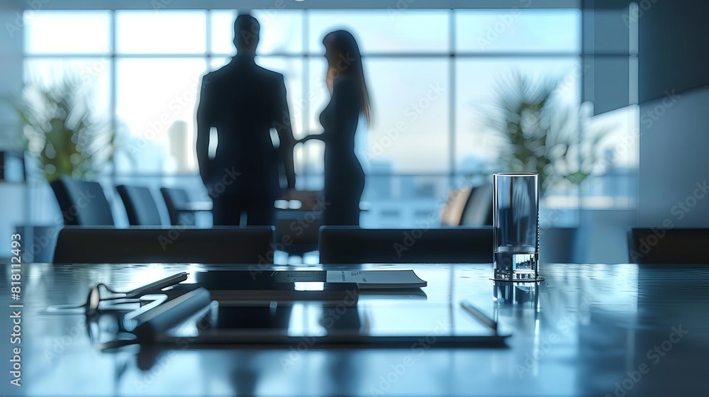 serene minimalist boardroom strategic alliance discussion digital contracts on tablet businesswoman and businessman collaborating 3d render serene minimalist boardroom strategic alliance discussion digital contracts on tablet businesswoman and businessman collaborating 3d render