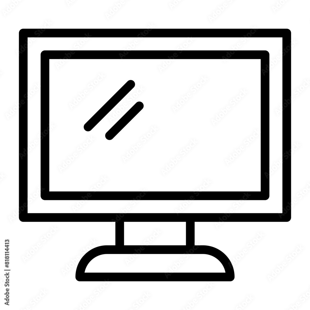 Computer Screen Vector Line Icon Design Computer Screen Vector Line Icon Design