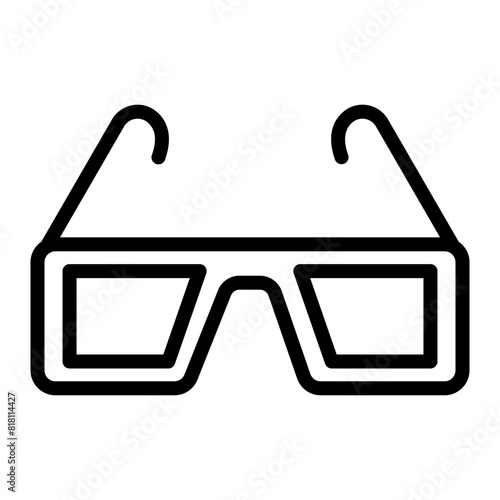 3d Glasses Vector Line Icon Design
