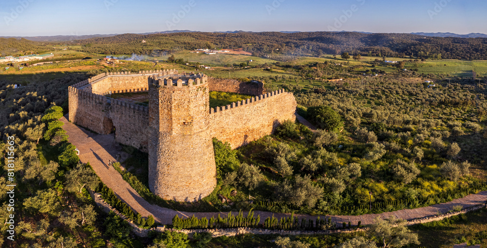Fototapeta premium Castle of Arab origin, before 1392, Alanís, Sierra Morena, Sierra Norte de Sevilla, province of Seville, Andalusia