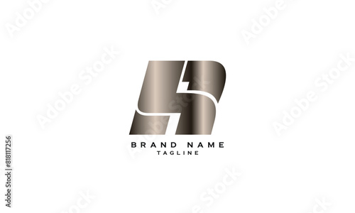 HR, RH, Abstract initial monogram letter alphabet logo design