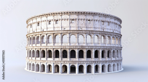 3D rendering of the Colosseum, an oval amphitheater in the center of Rome, Italy.