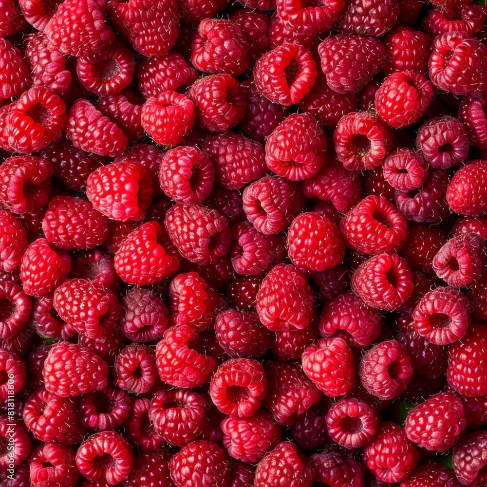 Raspberry berries texture background, Rubus idaeus fruits pattern, many red-fruited raspberries mockup Raspberry berries texture background, Rubus idaeus fruits pattern, many red-fruited raspberries mockup