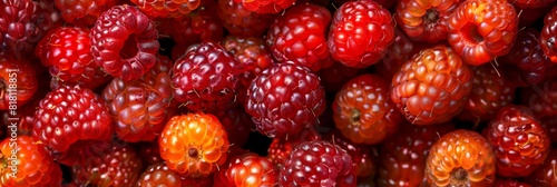 Salmonberry texture background, Rubus spectabilis fruits pattern, many salmonberries mockup, bramble berries photo