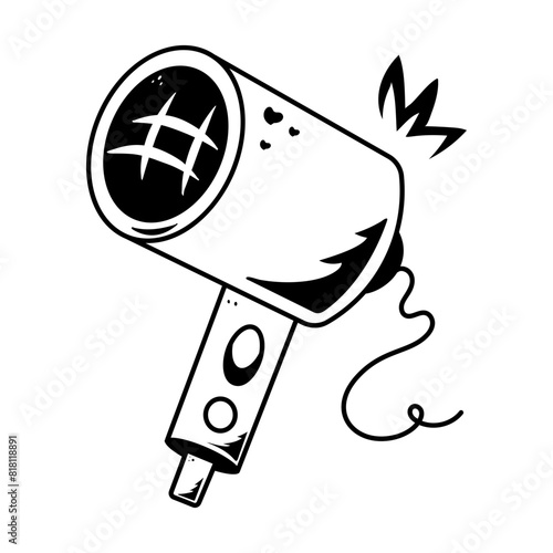 Get this doodle icon of a mouthpiece 